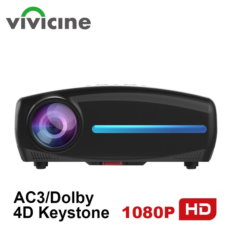 VIVICINE 2021 HD 1080p Ȩ þ   ȵ̵,Wifi LED PC USB ȭ  Proyector Beamer